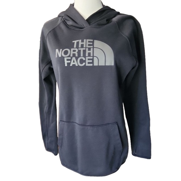 The North Face Hoodie Womens Size Medium Black Logo Front Pocket Cozy Fleece - Picture 1 of 13
